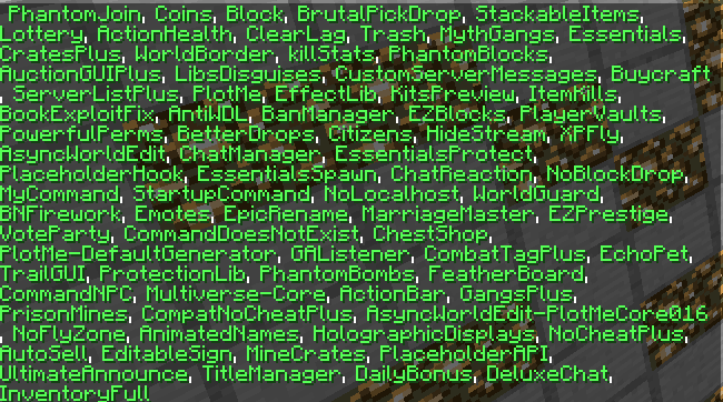 Много плагинов майнкрафт